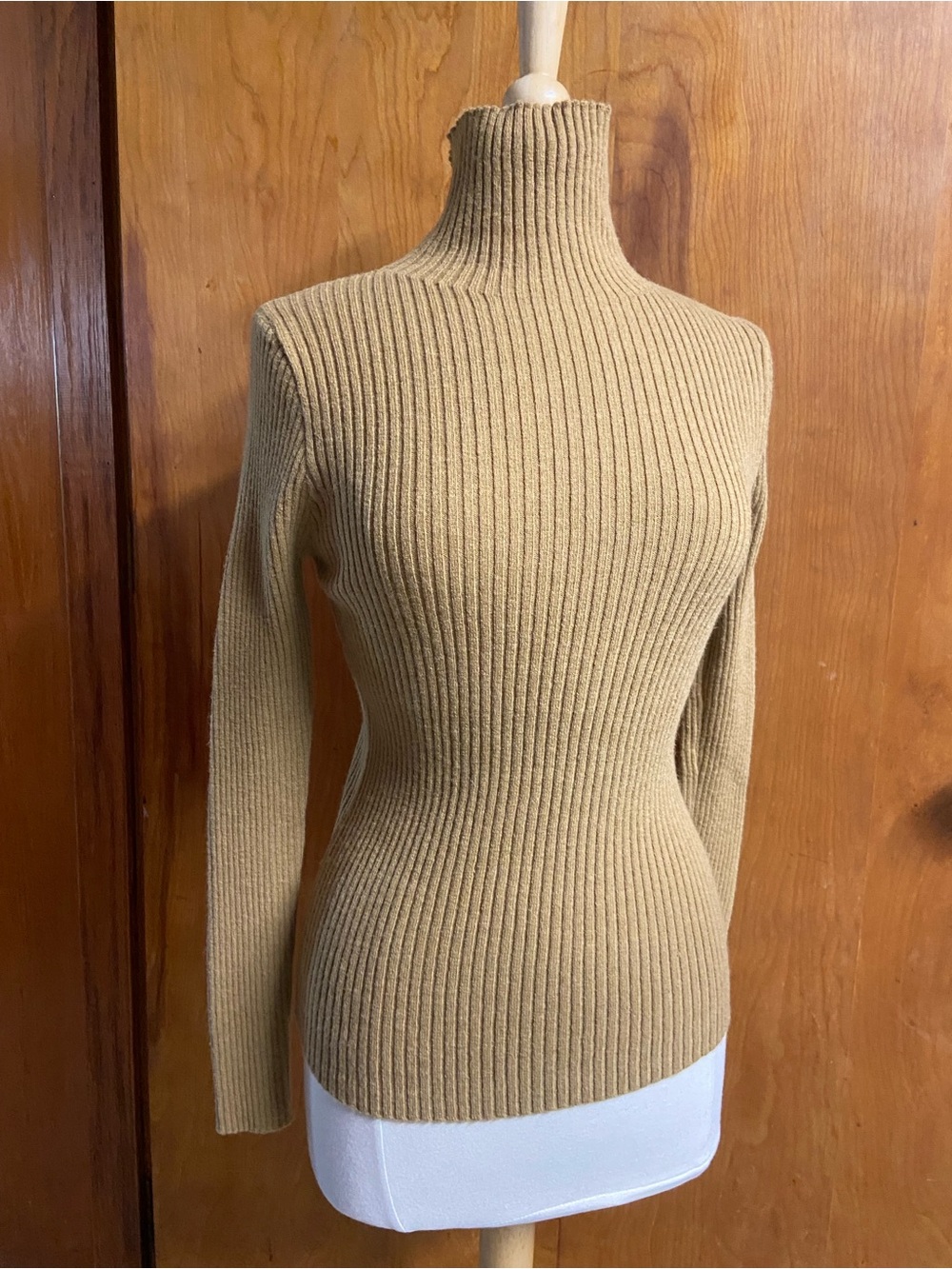 INC International Concepts Ribbed Turtleneck Sweater Camel